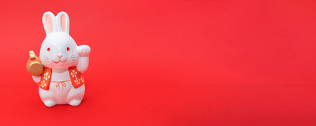 Happy New Year. Greeting for Chinese Rabbit New Year. new years bannerの写真素材