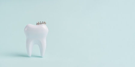 White tooth in crown