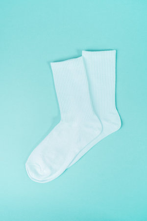 Pair of white socksの写真素材