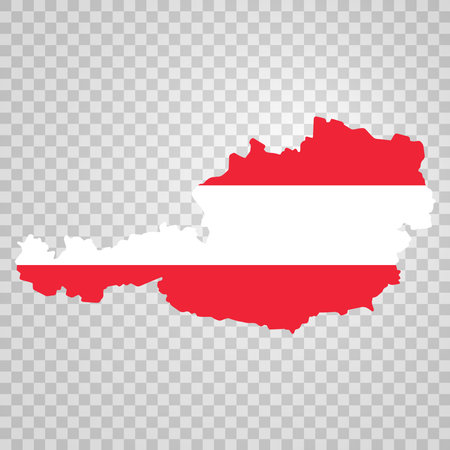 Austria map icon. Map of Austria with flag. Marketing materials, travel guides or digital projects, map logosのイラスト素材