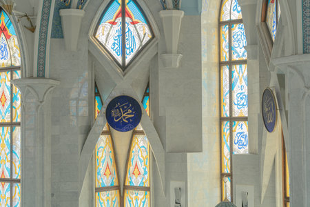 Kazan, Russia August 28. Interior of Kul Sharif Mosque is the main Juma Mosque of the Republic of Tatarstan and the city of Kazan, located on the territory of the Kazan Kremlin.のeditorial素材