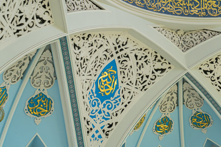 Kazan, Russia August 28. Interior of Kul Sharif Mosque is the main Juma Mosque of the Republic of Tatarstan and the city of Kazan, located on the territory of the Kazan Kremlin.のeditorial素材