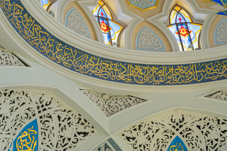 Kazan, Russia August 28. Interior of Kul Sharif Mosque is the main Juma Mosque of the Republic of Tatarstan and the city of Kazan, located on the territory of the Kazan Kremlin.のeditorial素材