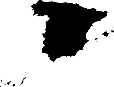 Spain map icon. Black Map of Spain on White Background. Vector illustrationのイラスト素材