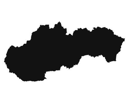 Black Slovakia map on white background. Icon map of Slovakia. Vector illustrationのイラスト素材