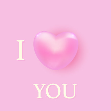 Pink heart. I love you. Happy Valentines Day. Valentines Day heart for premium vector pink greeting card background. Vector illustrationのイラスト素材
