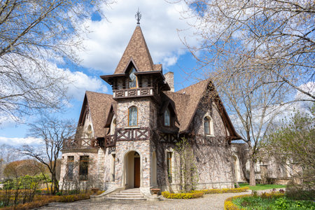 Russia, Pskov, April 29 2023: Estate Orekhovno. Pskov region. Orekhovno Estate is one of most beautiful private gardens in world, created by renowned landscape architect Alexander Grivko.のeditorial素材