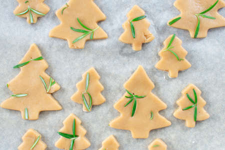 Christmas food. Organic Christmas cookies in the form of Christmas trees. Homemade food. Instruction step by step 2の写真素材