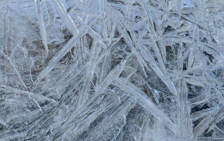 white background with ice crackles and patternsの写真素材