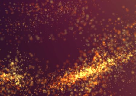 Abstract simple background with orange glitter on dark gradientの写真素材