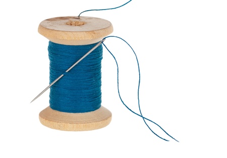 bobbin with needle isolated on white background