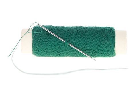 bobbin with needle isolated on white background