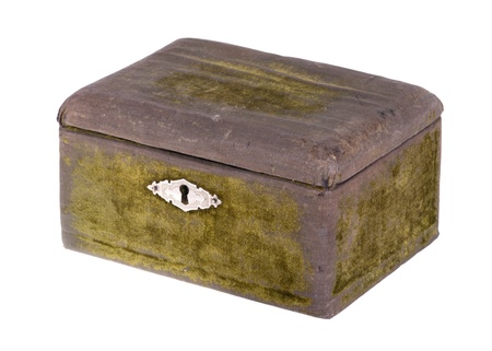 old green closed chest covered plushの写真素材