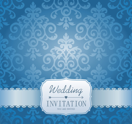 Ornate damask background. Invitation to the wedding or announcementsのイラスト素材