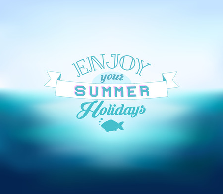 Vector Blurred Sea Background. Enjoy Your Summer Holidaysのイラスト素材