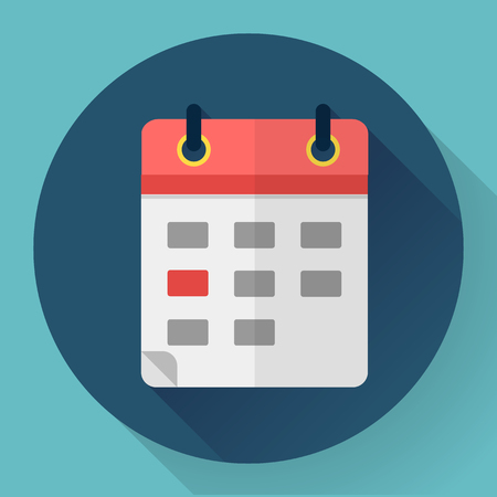 Calendar icon in flat style. Vector illustration.のイラスト素材