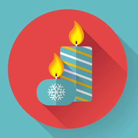 Vector christmas candles icon. Flat designed style.のイラスト素材