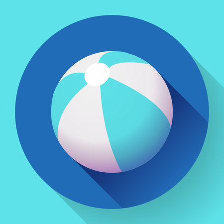 Beach Ball icon. Modern Flat style with a long shadow.のイラスト素材