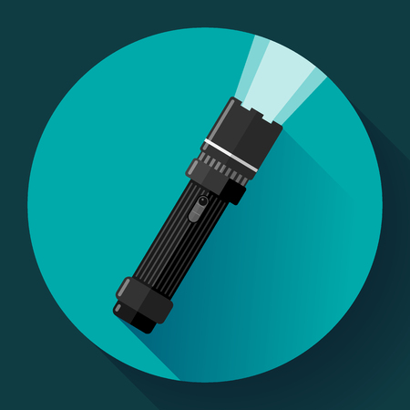 Flashlight - dark Vector icon. Flat designed style.のイラスト素材