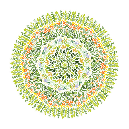 Vector Circle of Flower on white background. Good for textileのイラスト素材
