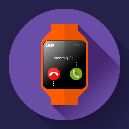 Modern smart watch icon. Flat design style.のイラスト素材