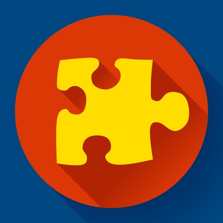 Single puzzle icon. Flat vector design style.のイラスト素材