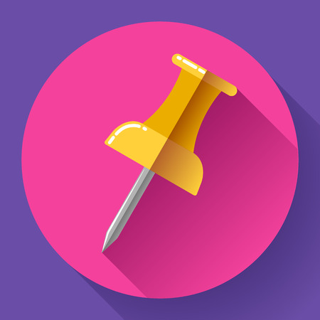 Flat Push pin icon for web and applicationのイラスト素材