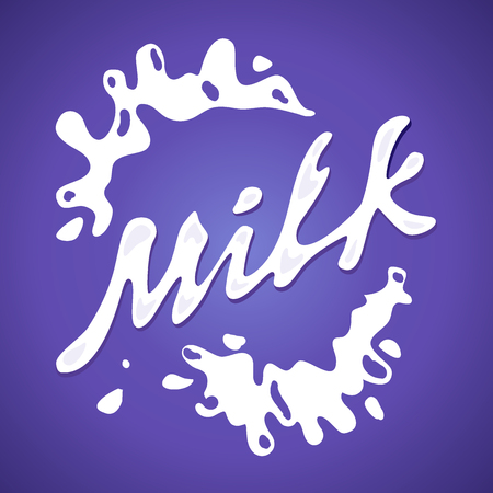Milk label vector Splash and blot design shape creative illustration. Milk sign logoのイラスト素材