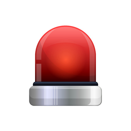 Realistic red flashing emergency light vector iconのイラスト素材