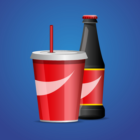 Bottle of cola soda. vector illustrationのイラスト素材