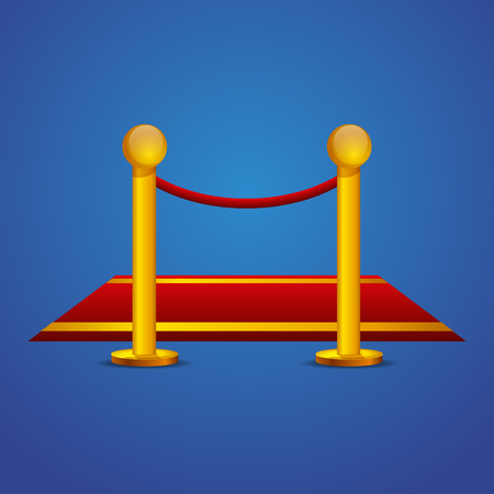Red carpet and barrier ropeのイラスト素材
