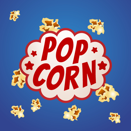 Pop corn sign logo vintage poster, vector illustrationのイラスト素材
