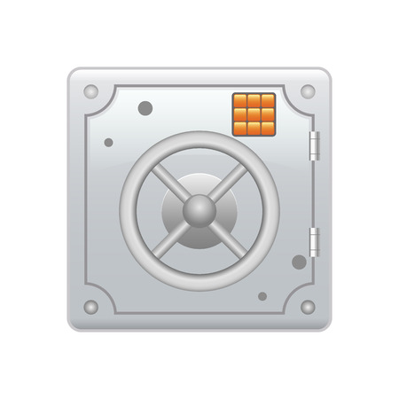 steel safe Armored box with a combination lock. Reliable Data Protection. Long-term savings. Deposit box icon. Protection of personal informationのイラスト素材