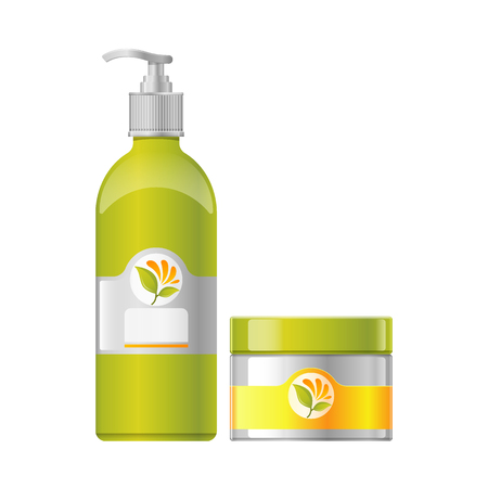 Spa salon set of beauty products flat iconのイラスト素材