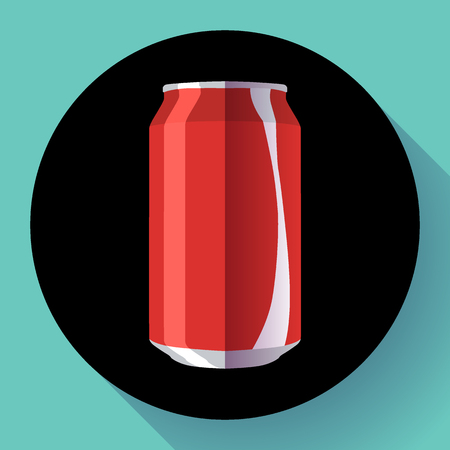 Flat cola can soda can vector illustration Cola can vector iconのイラスト素材