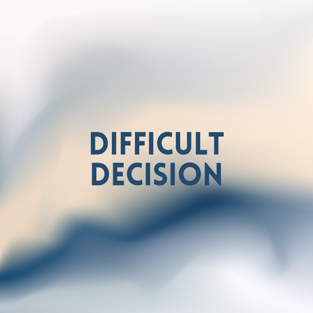 square light blue pastel blurred background - natural colors With love quote - difficult decisionのイラスト素材