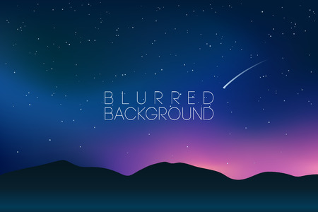 Horizontal wide blurred mountain night sky background - night colors.のイラスト素材