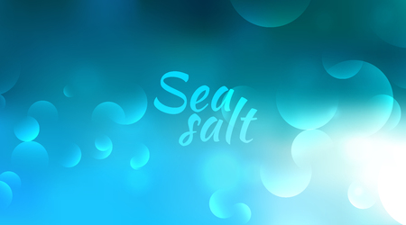 Abstract teal background. Blurred turquoise water backdrop. Vector illustration for your graphic design, banner, summer or aqua poster Sea salt text.のイラスト素材