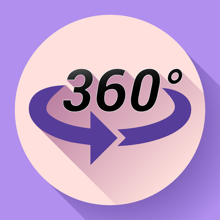 Flat 360 Degree View Related Color Vector Icon.のイラスト素材