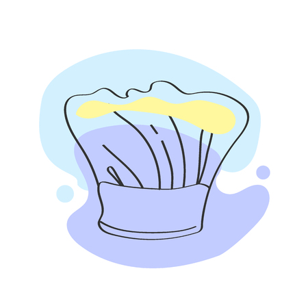 White chef hat isolated on white background vector logo, restaurant design, vector illustration. Chef hat icon line styleのイラスト素材