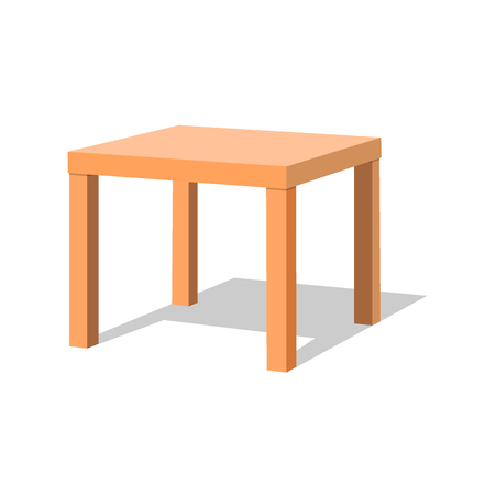 Wooden Table Vector Isolated Illustration On White Background Table For Room Design Gamesの素材 Fy ストックフォトのamanaimages Plus