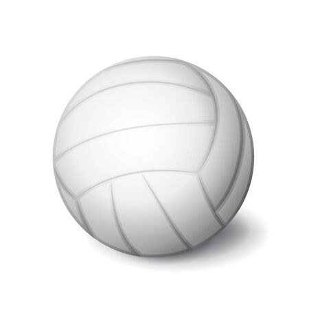 White volleyball ball icon isolated, sports equipment, vector illustrationのイラスト素材