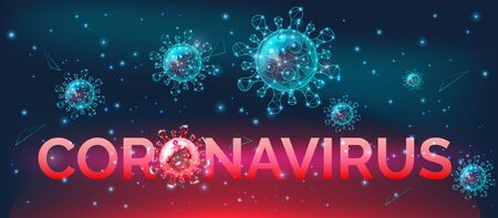 Coronavirus disease awareness banner, dangerous COVID-19 infection prevention, warning, vector illustrationのイラスト素材