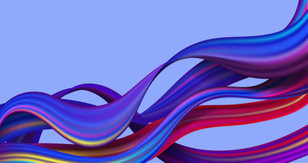 Modern colorful flow poster. Wave Liquid shape on dark blue color background. Art design for your...