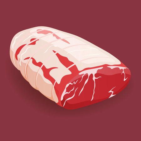 Premium Meat - Kobe marbled Beef Whole Piece Vector Illustrationのイラスト素材