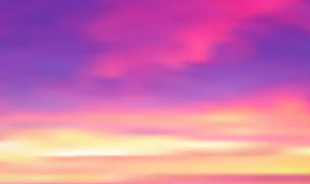 Pink sunset sea sky blurred background - pink and yellow background vector illustrationのイラスト素材