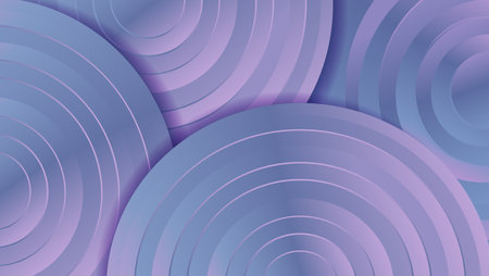 Disc blue Circles Gradient background. Abstract circle papercut smooth color compositionのイラスト素材