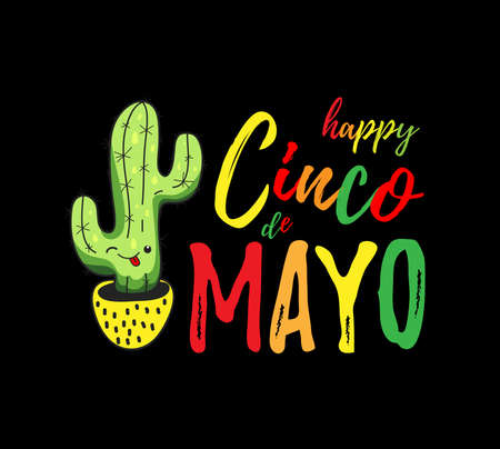 Cinco de Mayo, hand drawn lettering. Perfect for poster, greeting card, logo, t-shirt, banner....