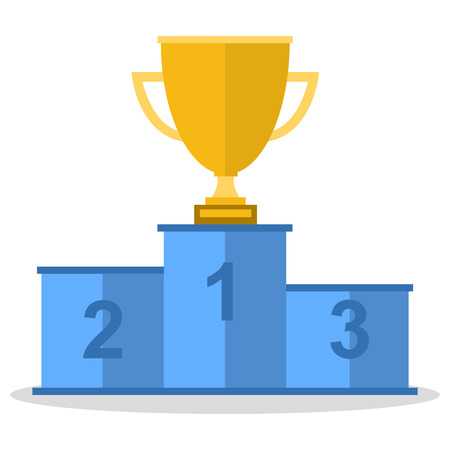 Prize podium. First place award. Champions or winners infographic elements. Vector illustration.のイラスト素材