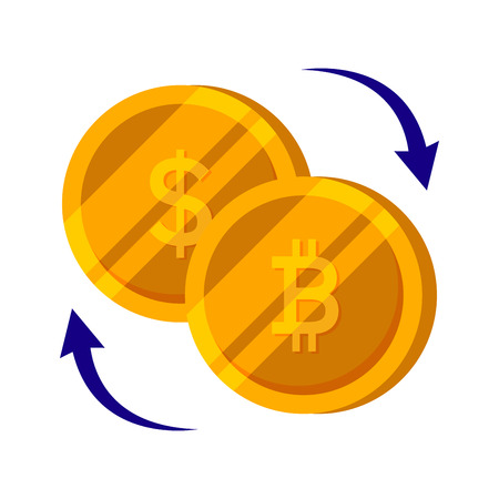 Bitcoin and dollar gold coin, vector set Finance moneyのイラスト素材